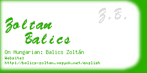zoltan balics business card