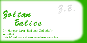 zoltan balics business card